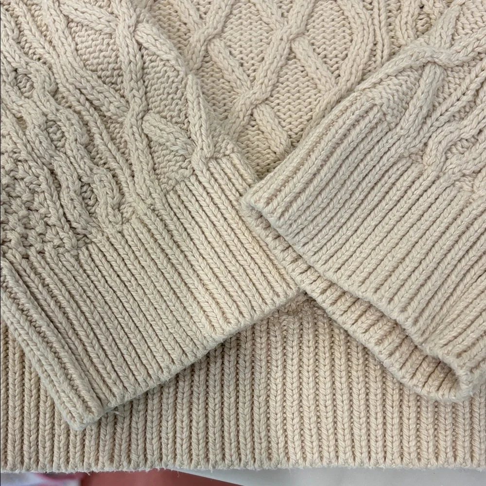 J. Crew Cream Cable Knit fisherman’s Sweater - Classic Textured Pullover